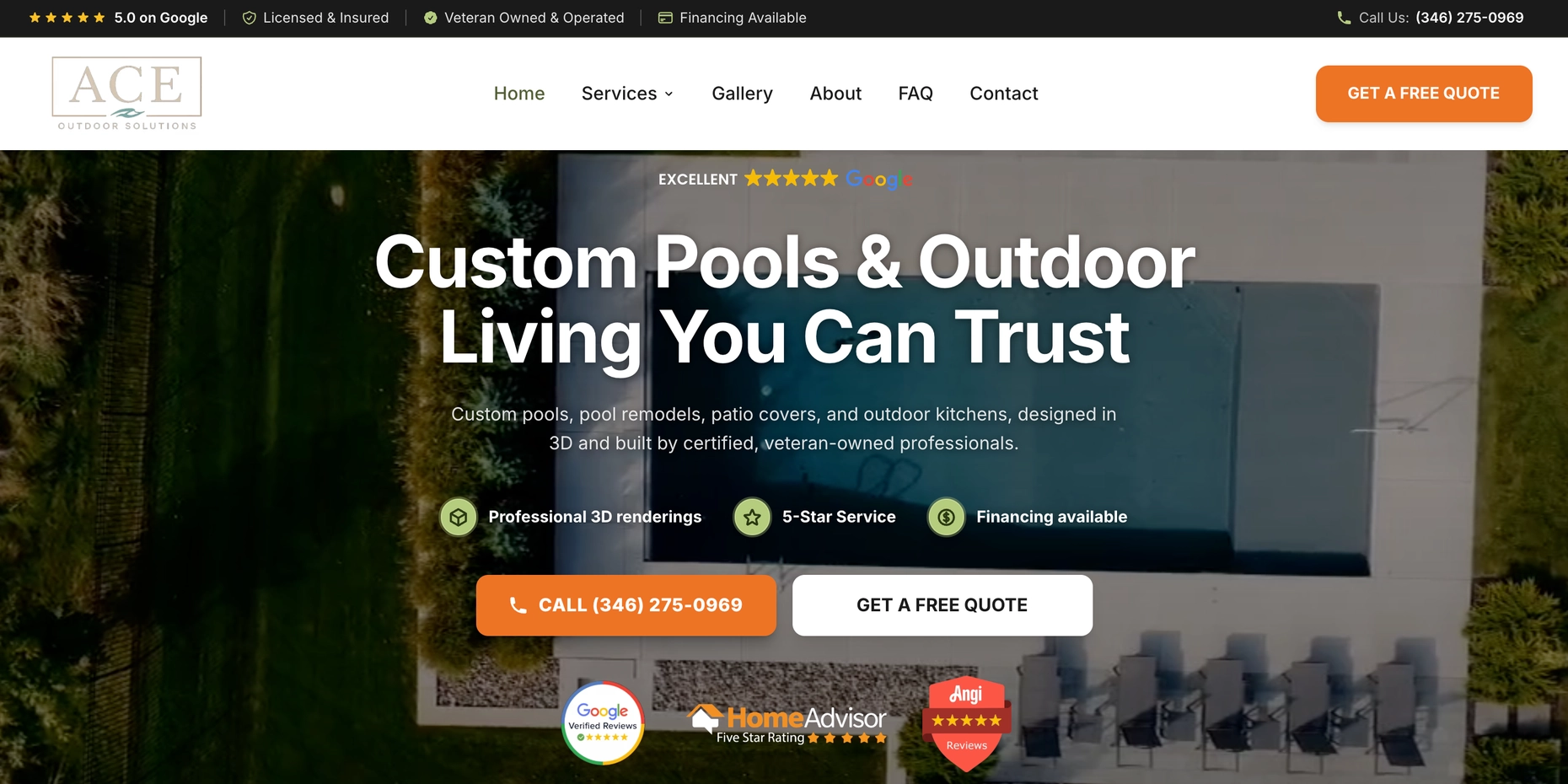 Ace Outdoor Solutions desktop view