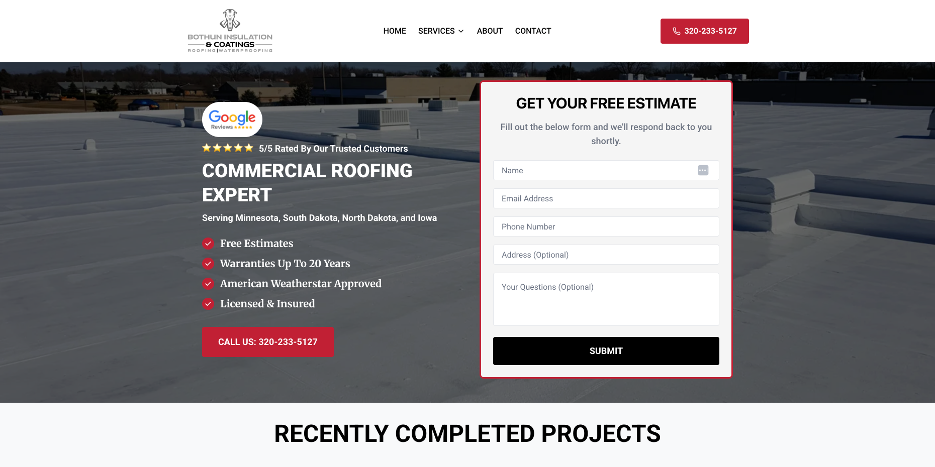 Bothun Insulation & Coatings desktop view