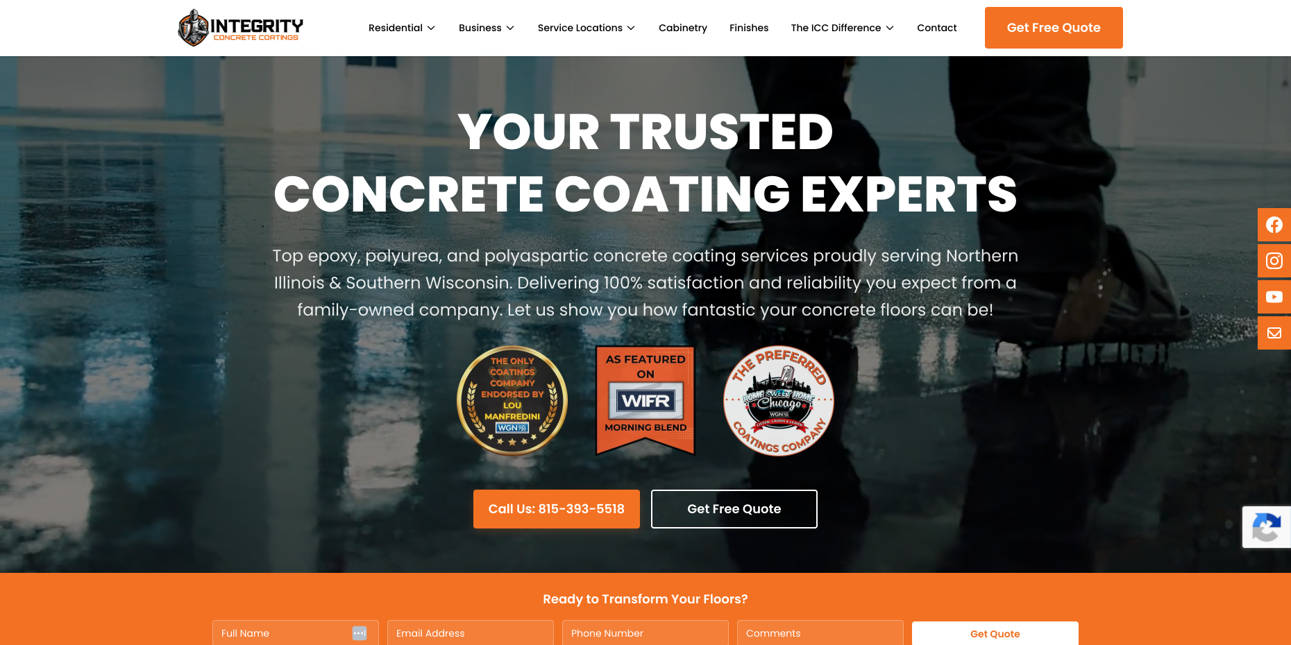 Integrity Concrete Coatings desktop view