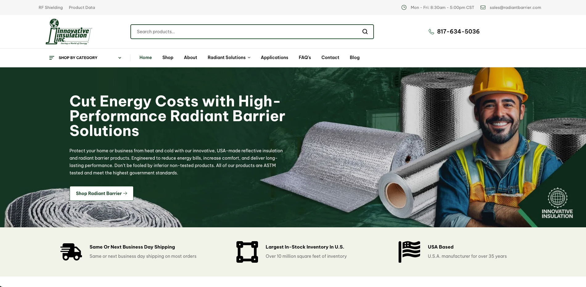 Radiant Barrier desktop view